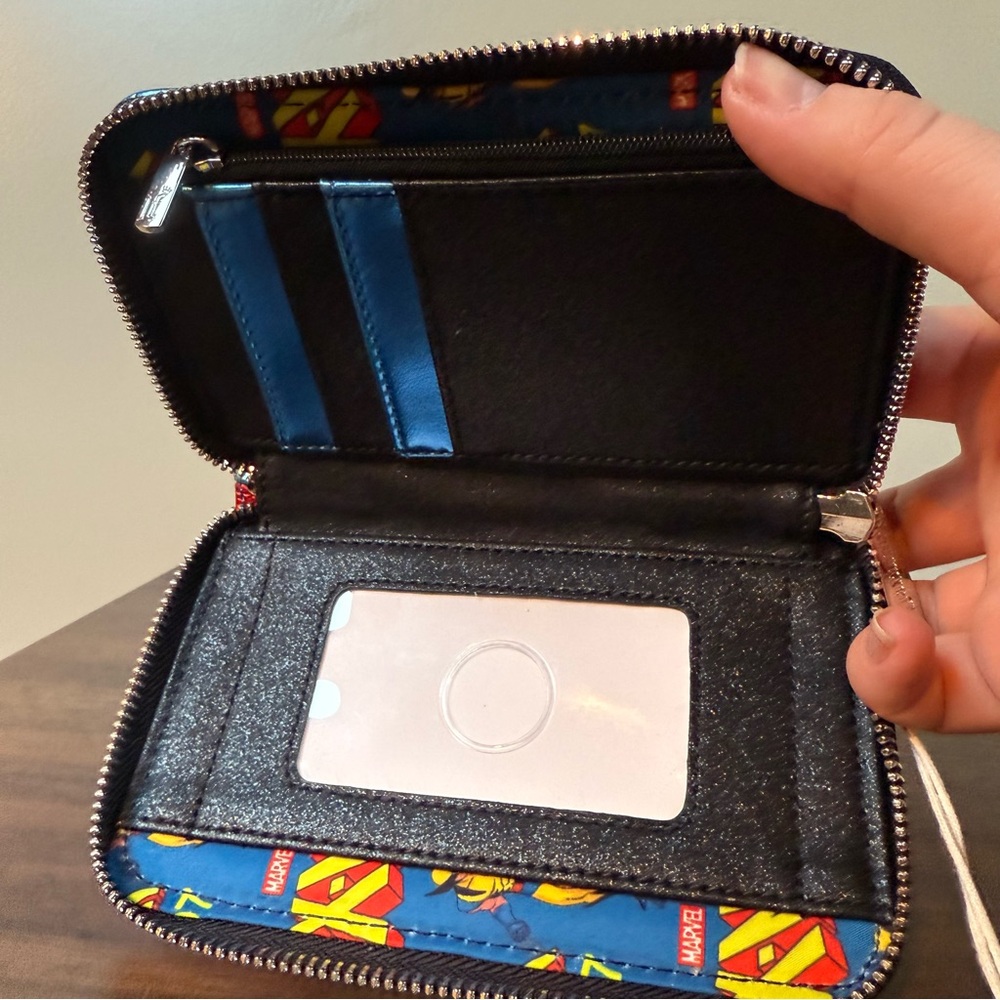 Loungefly Marvel X-Men '97 Wolverine Metallic Blue Cosplay Zippered Wallet - Picture 3 of 3